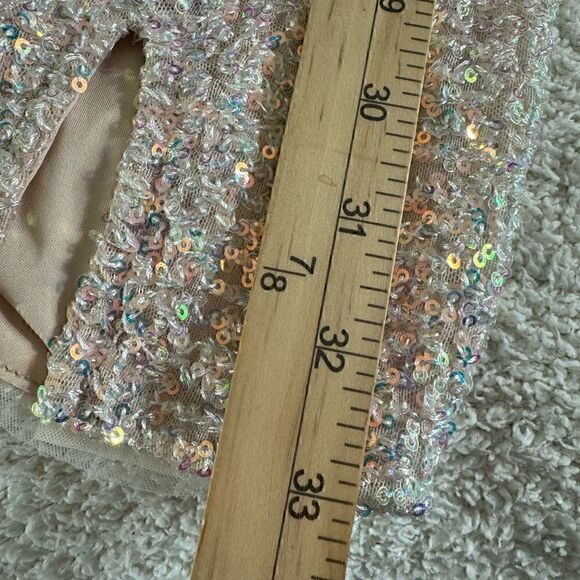 Mable Dress Womens size Small Slip sequin champagne Mini bodycon sparkling Party - Picture 9 of 11